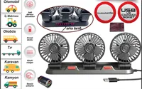 VANTiLATÖR 12V USB SOKETLi TORPiDO ÜSTÜ 3 LÜ+NUMARATÖRLÜ 1
